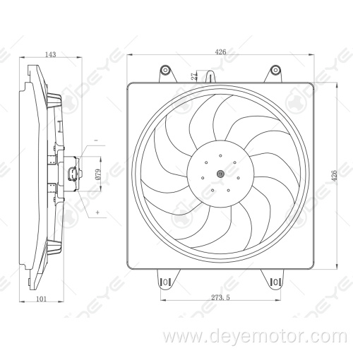 New products radiator cooling fan for VW GOLF